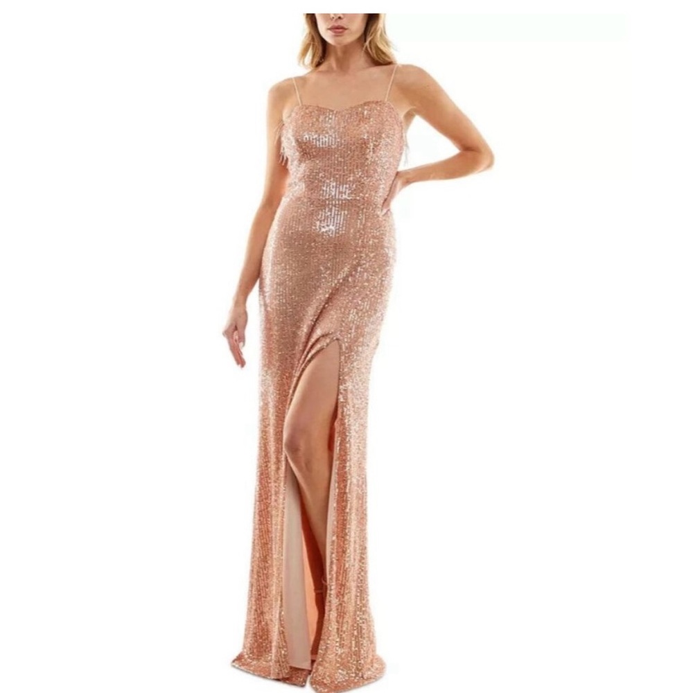 Rose Gold Side Slit Dress